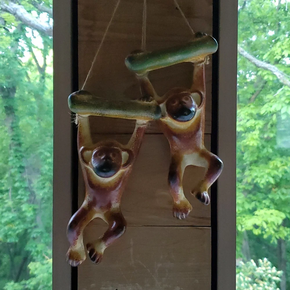 Glazed Clay Hanging Monkey